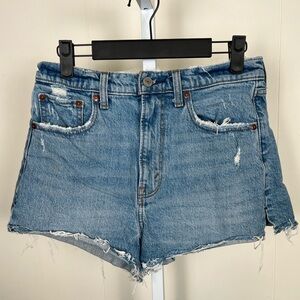 Abercrombie & Fitch High Waist Denim Shorts - Blue